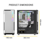 Ant Esports Chassis Eclipse - White Black ( Chassis Without Power Supply )