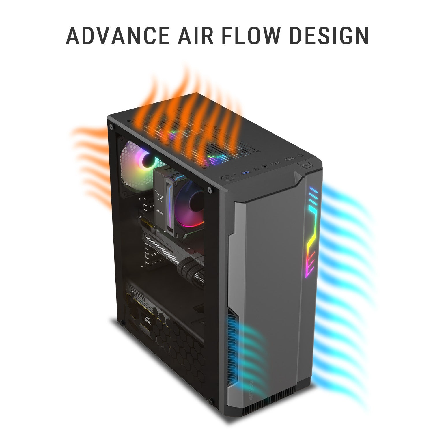 Ant Esports Chassis Eclipse - Grey Black ( Chassis Without Power Supply )