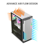 Ant Esports Chassis Eclipse - White Black ( Chassis Without Power Supply )