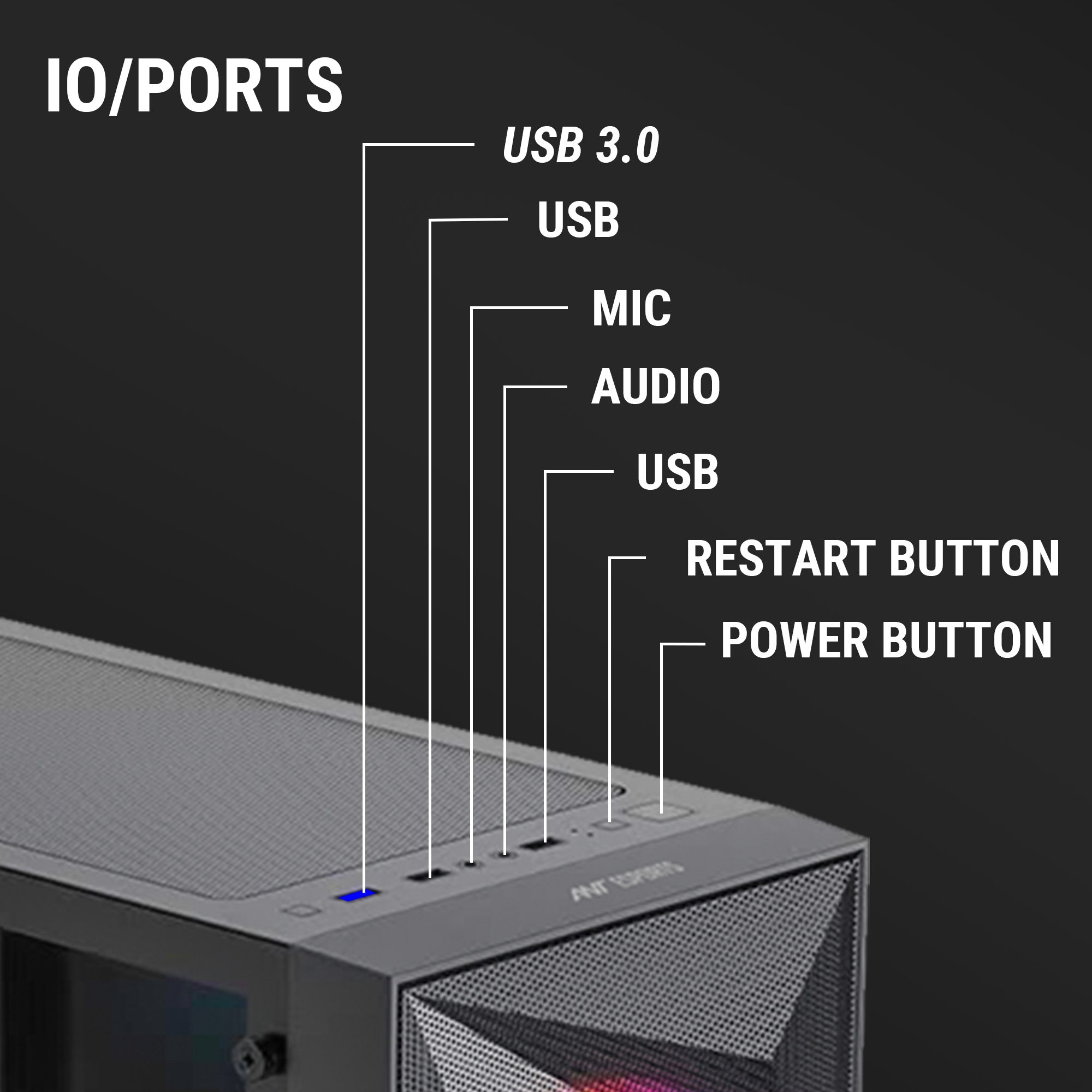 Ant Esports Chassis Elite 1200 Black ( Chassis Without PSU )