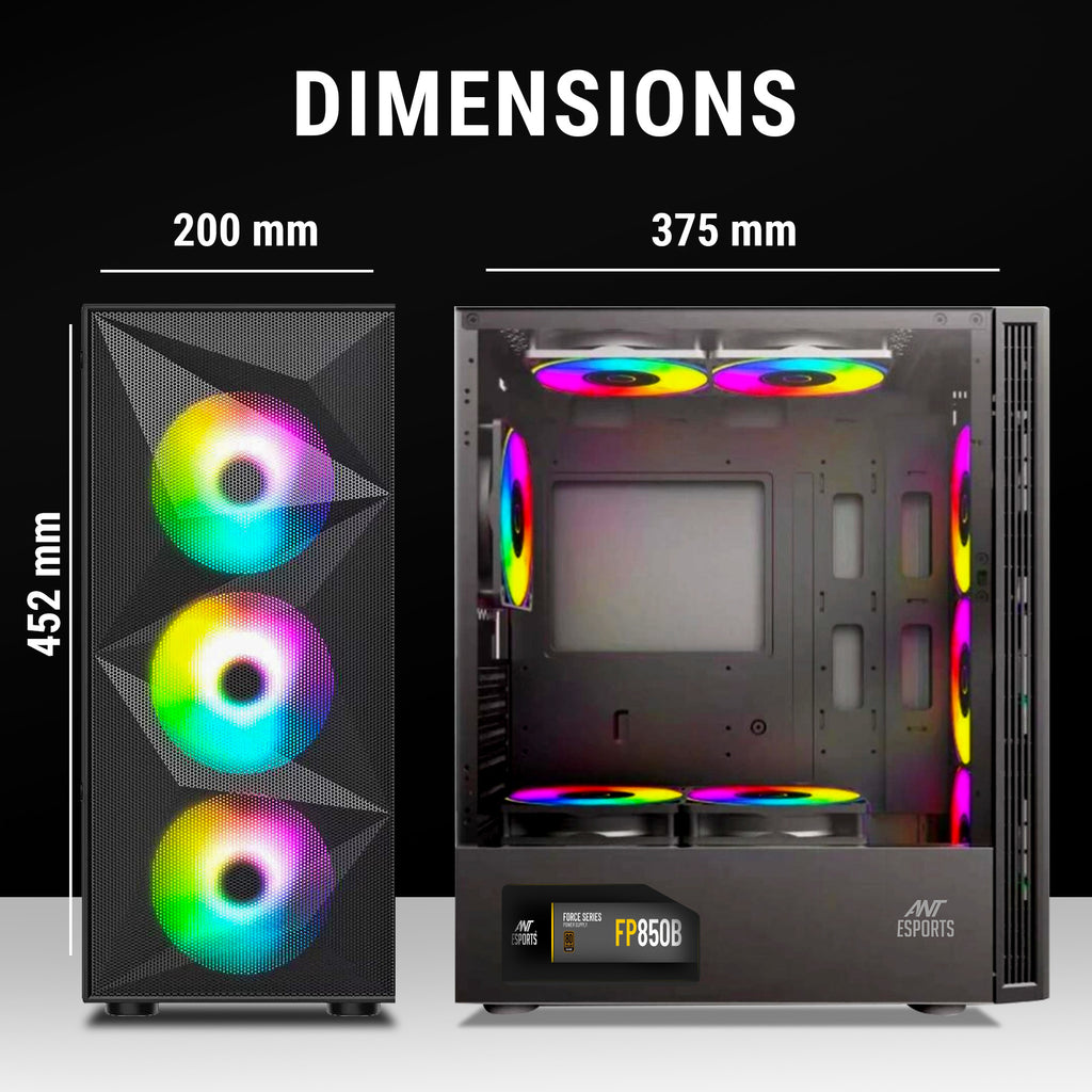 Ant Esports Chassis Elite 1200 Black ( Chassis Without PSU )