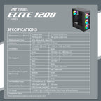 Ant Esports Chassis Elite 1200 Black ( Chassis Without PSU )