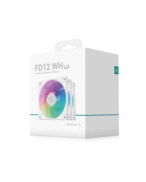 DeepCool FD12 ARGB WH 120mm 3-in-1 PWM Case Fan Kit (White)