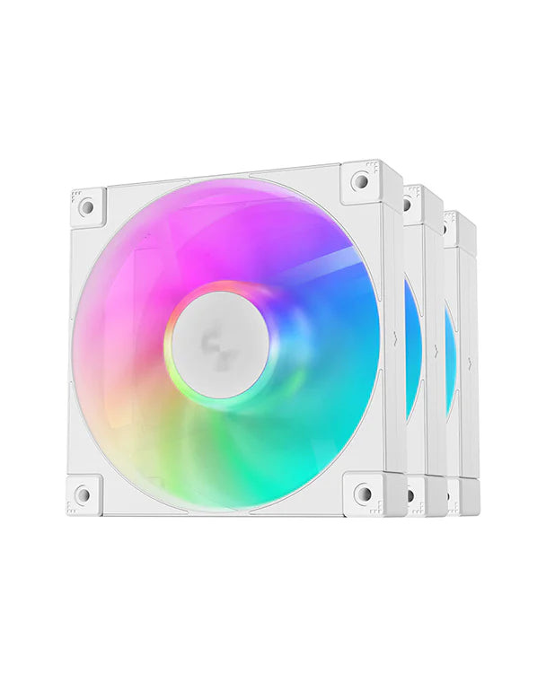DeepCool FD12 ARGB WH 120mm 3-in-1 PWM Case Fan Kit (White)