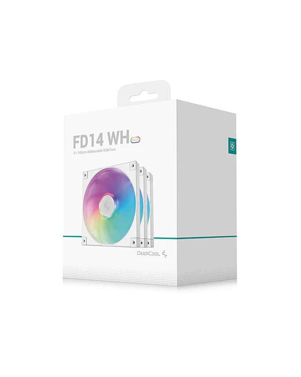 DeepCool FD14 ARGB WH 140mm 3-in-1 PWM Case Fan Kit (White)