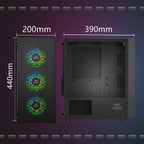 Ant Esports Chassis ICE-110 With ARGB FAN (Chassis Without Power Supply ) NEW
