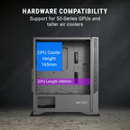 Ant Esports Chassis ICE 270G 6F with Glass Front Panel & 6 Fan - Black ( Chassis Without Power Supply )