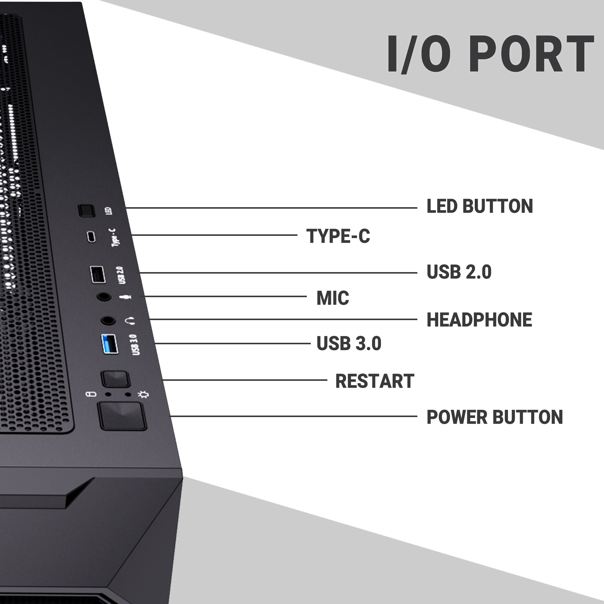 Ant Esports Chassis ICE-410TG Black ( Without Power Supply )