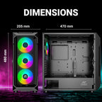 Ant Esports Chassis ICE-410TG Black ( Without Power Supply )