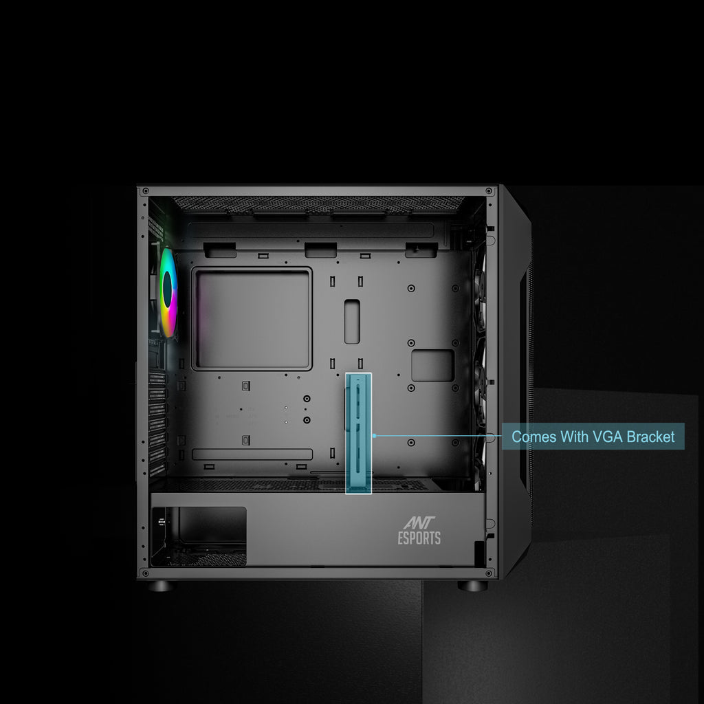 Ant Esports Chassis ICE-410TG Black ( Without Power Supply )