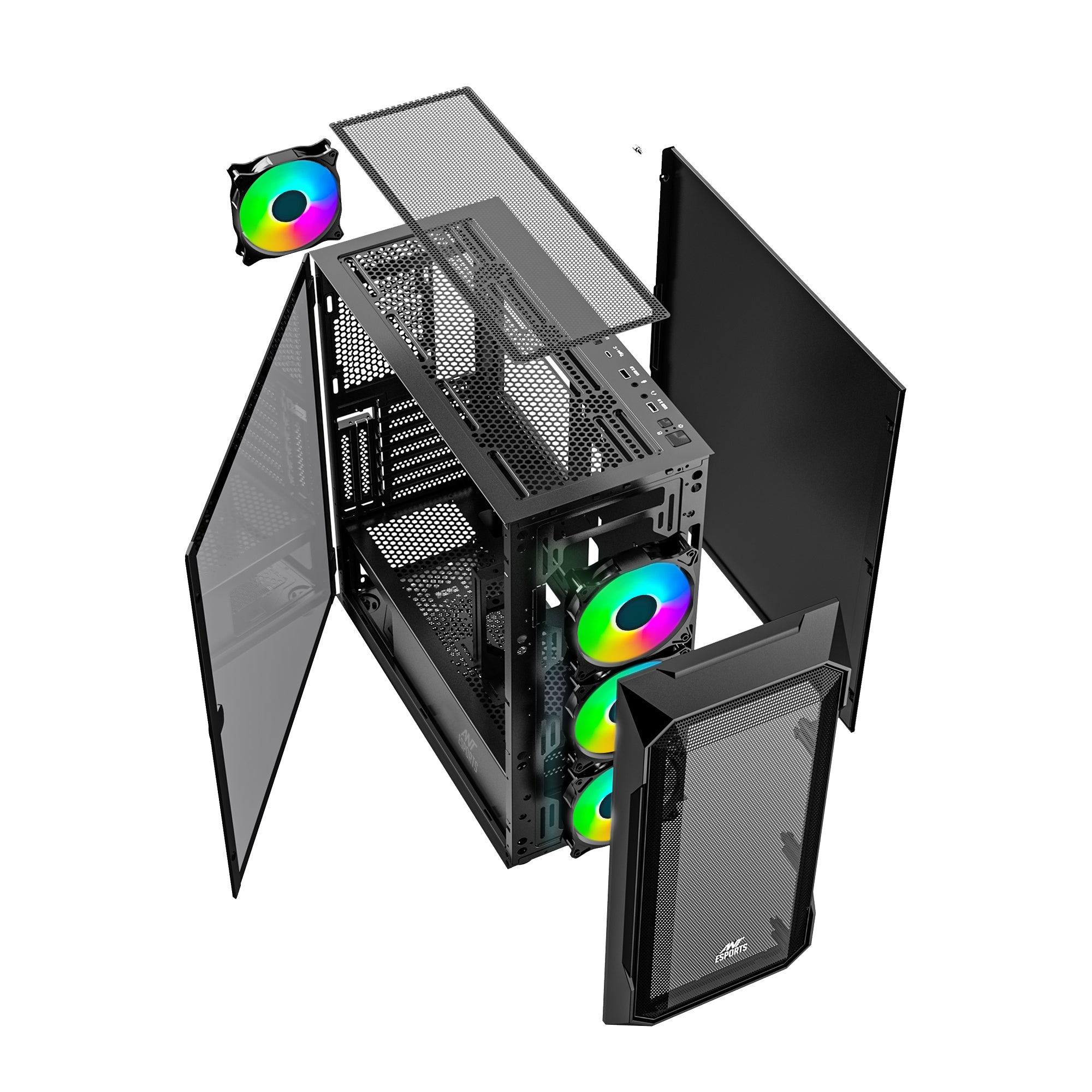 Ant Esports Chassis ICE-410TG Black ( Without Power Supply )