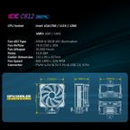 Ant Esports ICE-C612 Digital Single Tower 120mm ARGB AM5/LGA1851 Black Air Cooler with temperature display