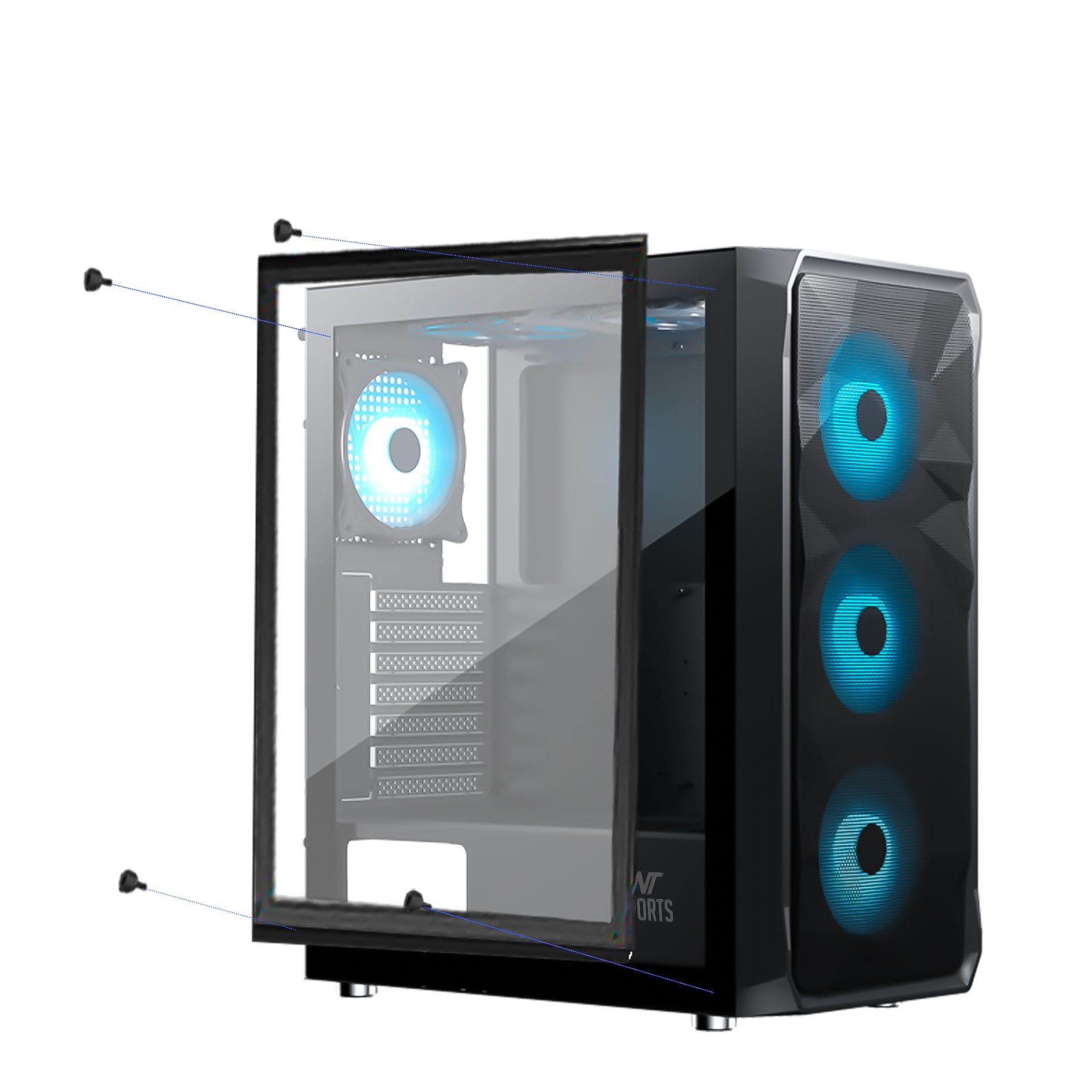 Ant Esports Chassis ICE-112 BLACK ( Chassis Without Power Supply )