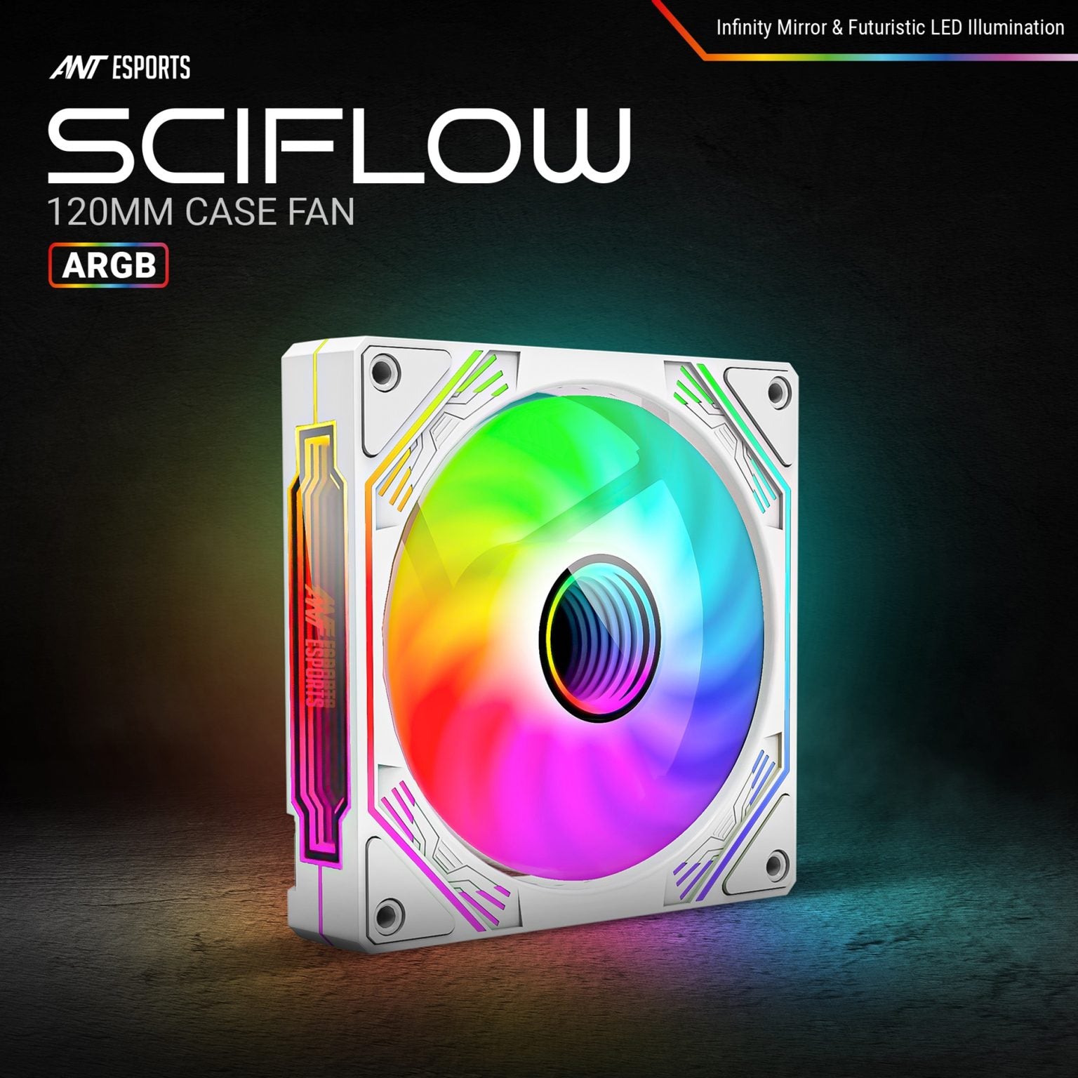 Ant Esports Sciflow 3x120mm ARGB White Case Fan Kit