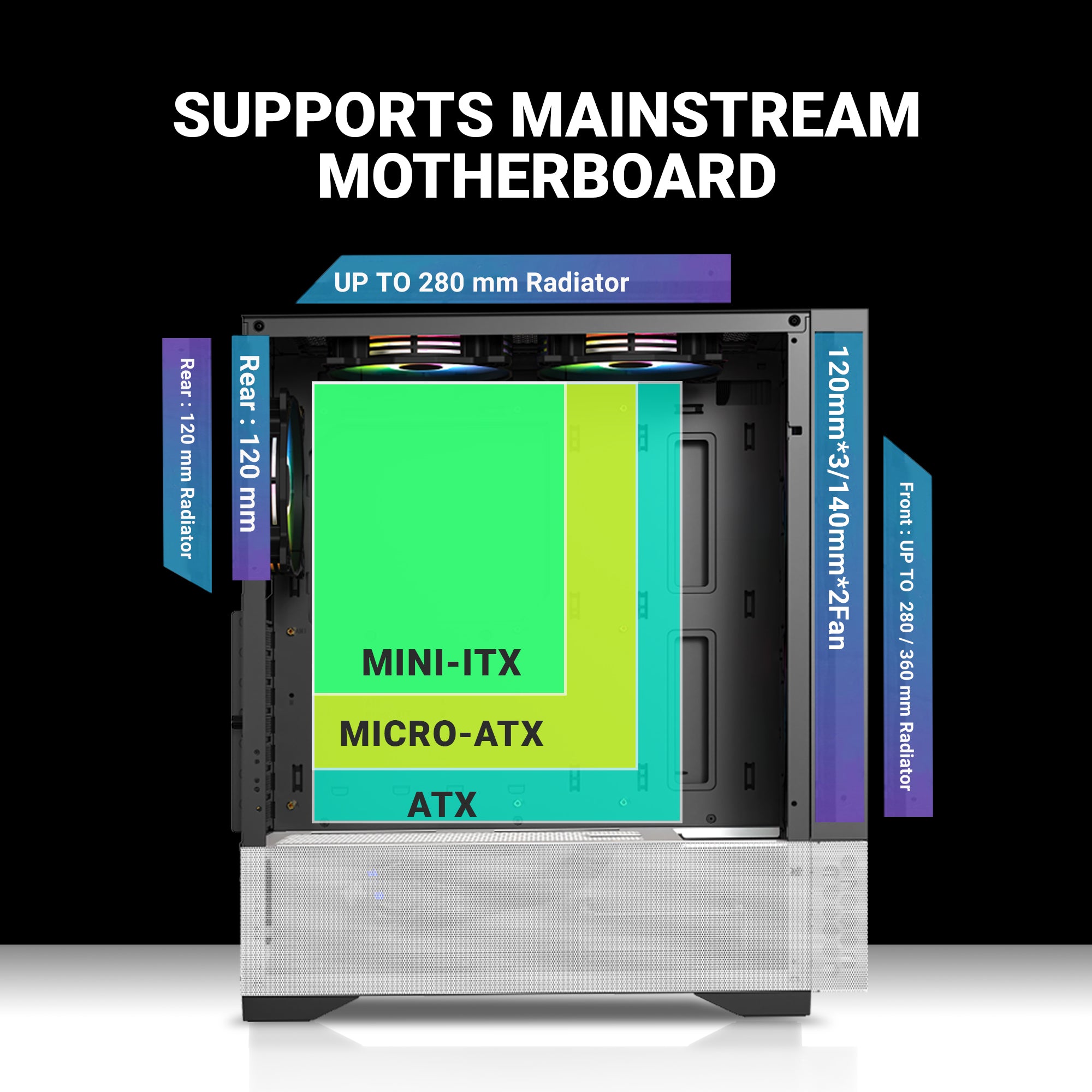 Ant Esports Chassis PAPPER 5F - Black & White ( Chassis Without Power Supply )