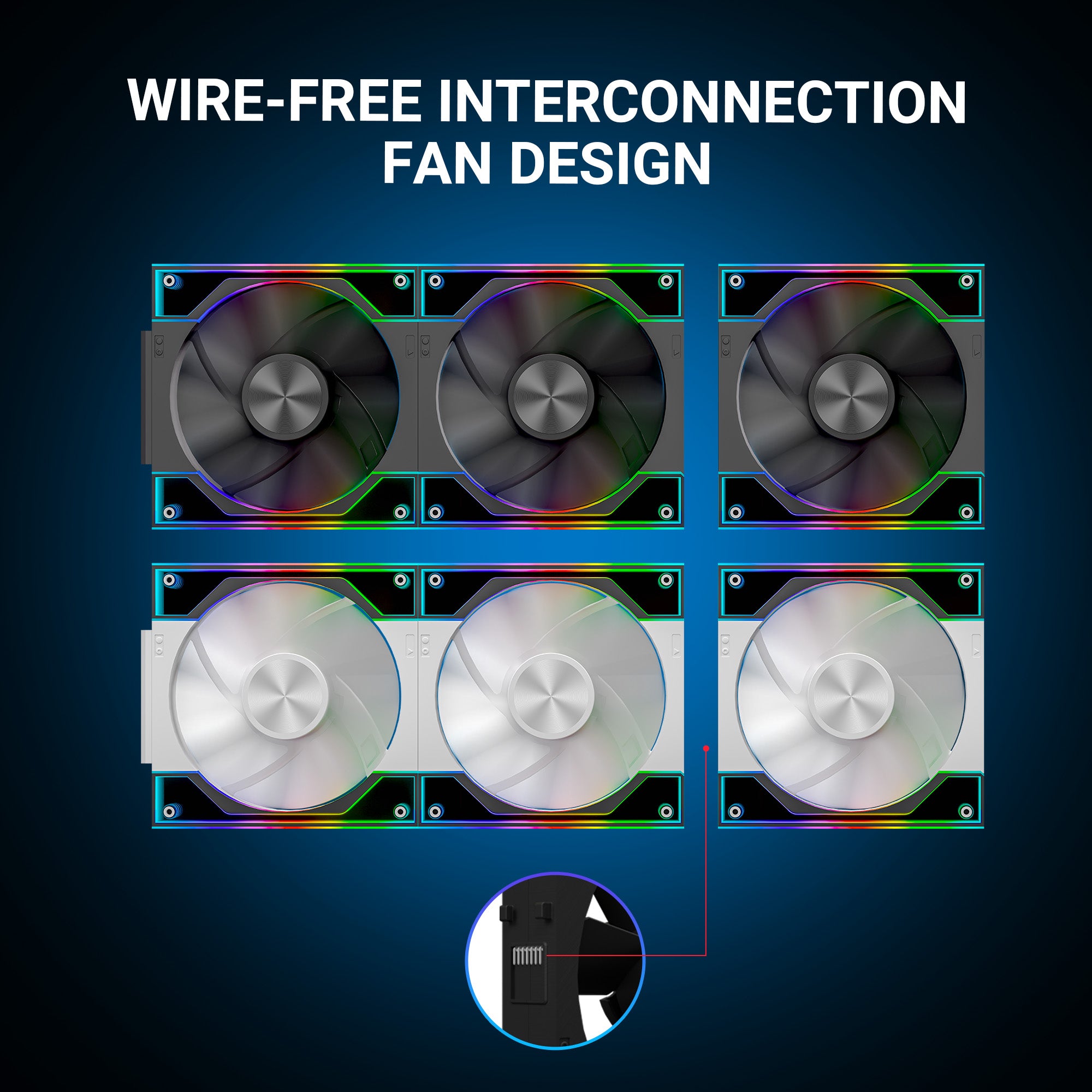 Ant Esports Quartzflow 3x120mm ARGB Revesible Stackable Black Case Fan Kit