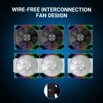 Ant Esports Quartzflow 3x120mm ARGB Revesible Stackable White Case Fan Kit