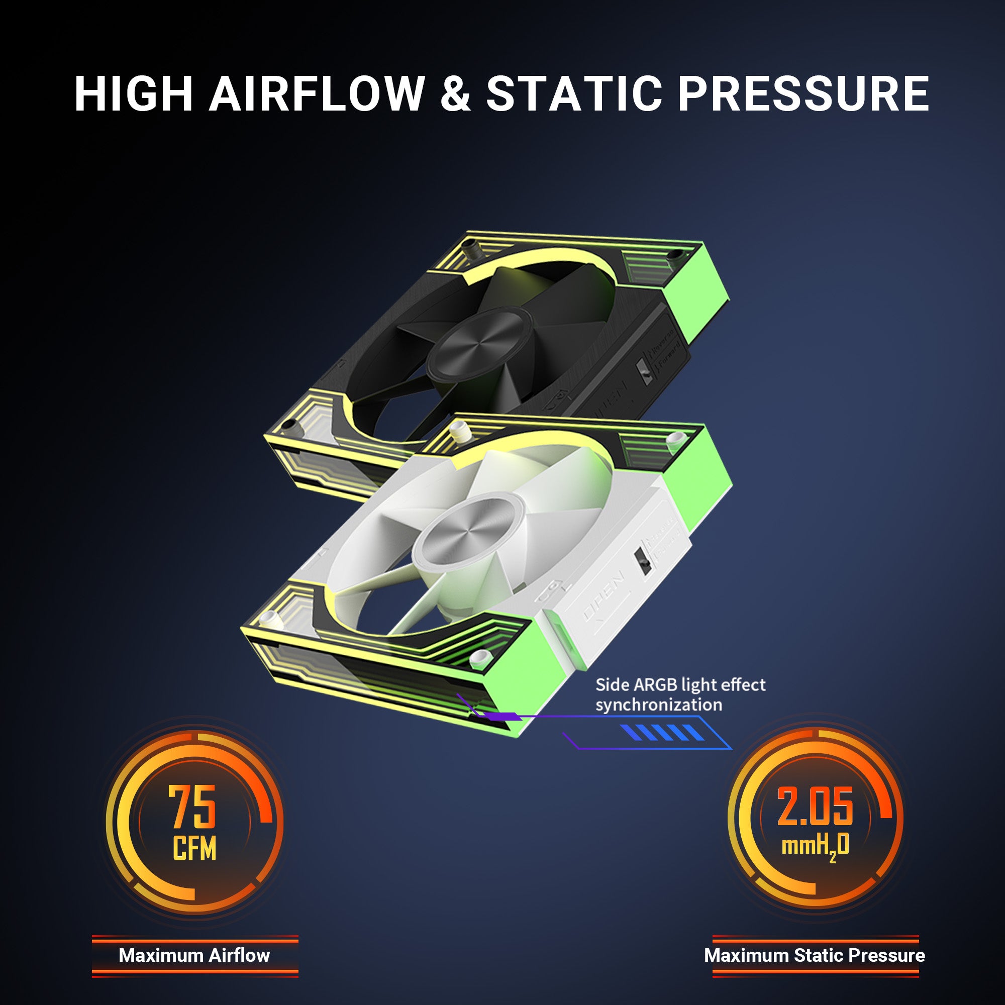 Ant Esports Quartzflow 3x120mm ARGB Revesible Stackable White Case Fan Kit
