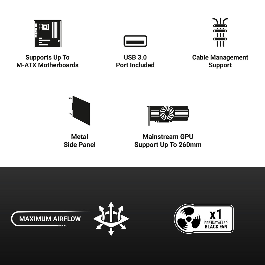 Ant Esports Chassis Si10 - Black ( Chassis Without Power Supply )