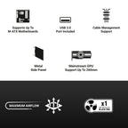 Ant Esports Chassis Si10 - Black ( Chassis Without Power Supply )