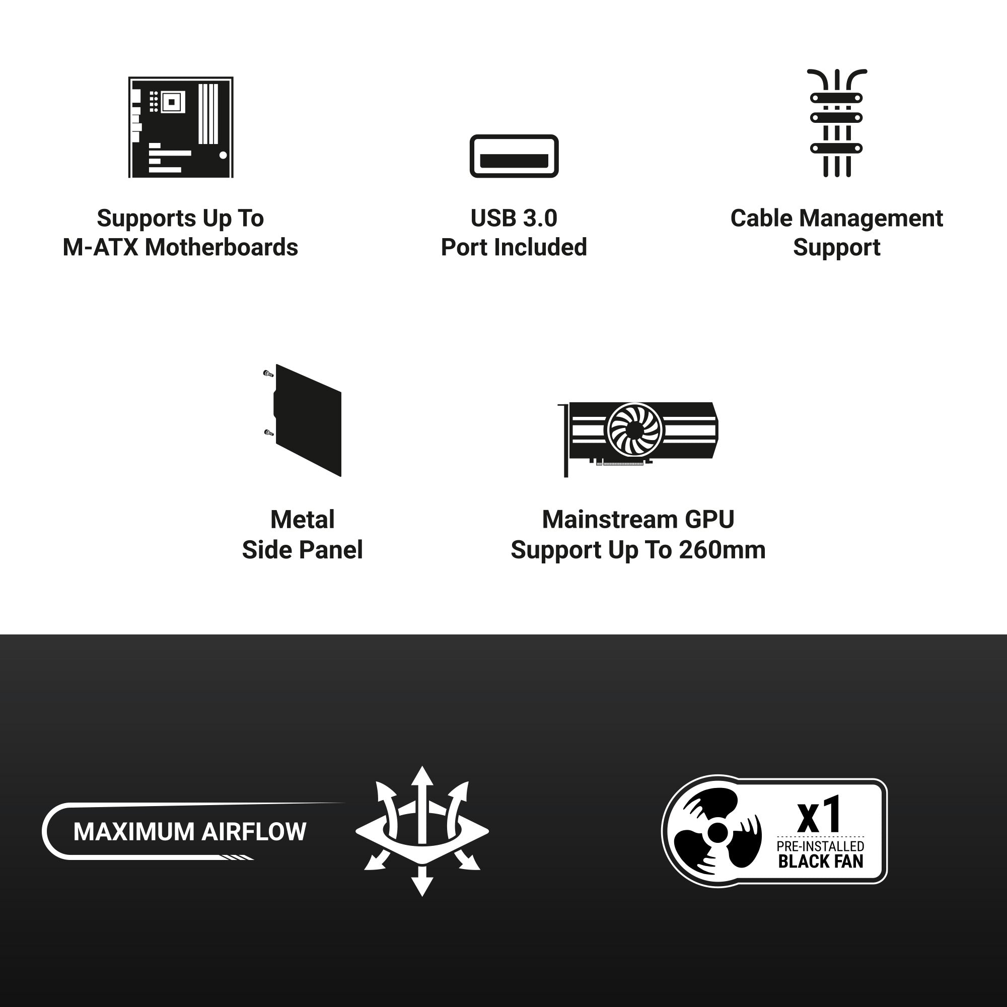 Ant Esports Chassis Si10 - Black ( Chassis Without Power Supply )
