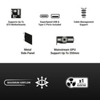 Ant Esports Chassis Si30 - Black ( Chassis Without Power Supply ) With Type C Port