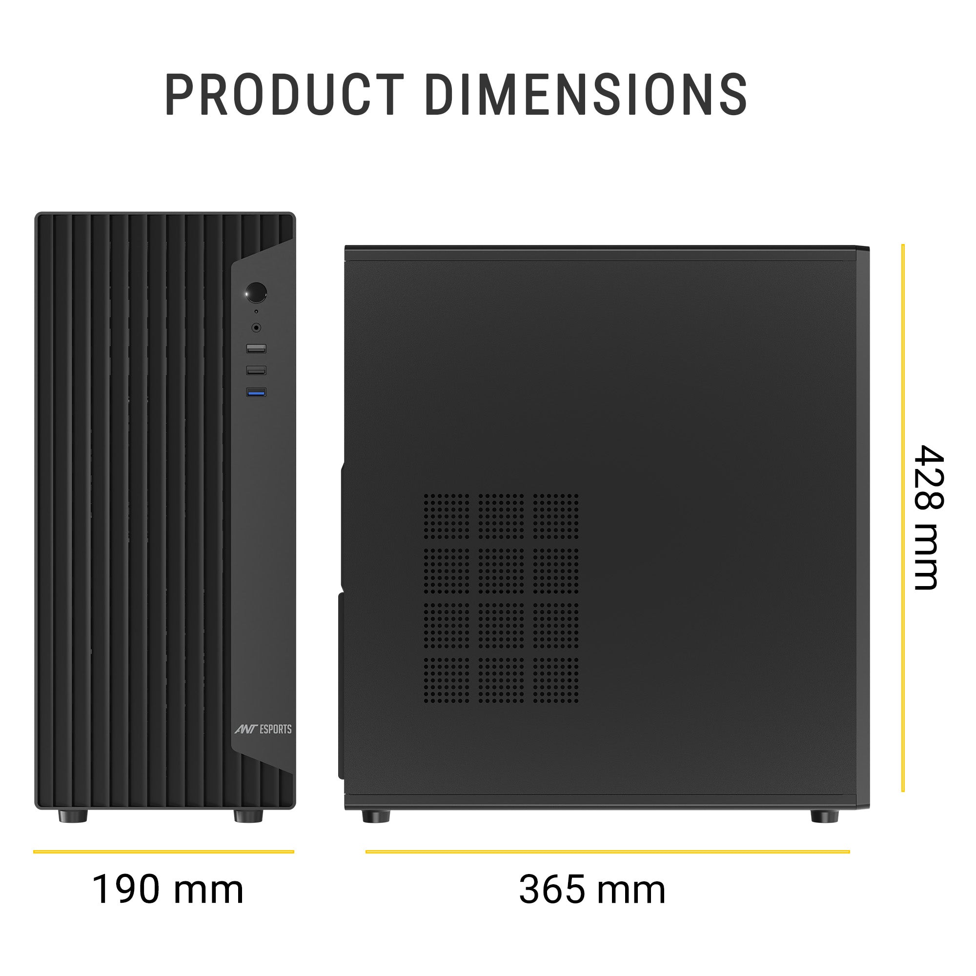 Ant Esports Chassis Si30 - Black ( Chassis Without Power Supply ) With Type C Port