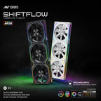 Ant Esports Shiftflow 3x120mm ARGB Revesible Stackable Black Case Fan Kit