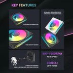 Ant Esports Stackerflow 3x120mm ARGB Stackable Black Case Fan kit
