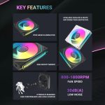 Ant Esports Stackerflow 3x120mm ARGB Stackable Black Case Fan kit