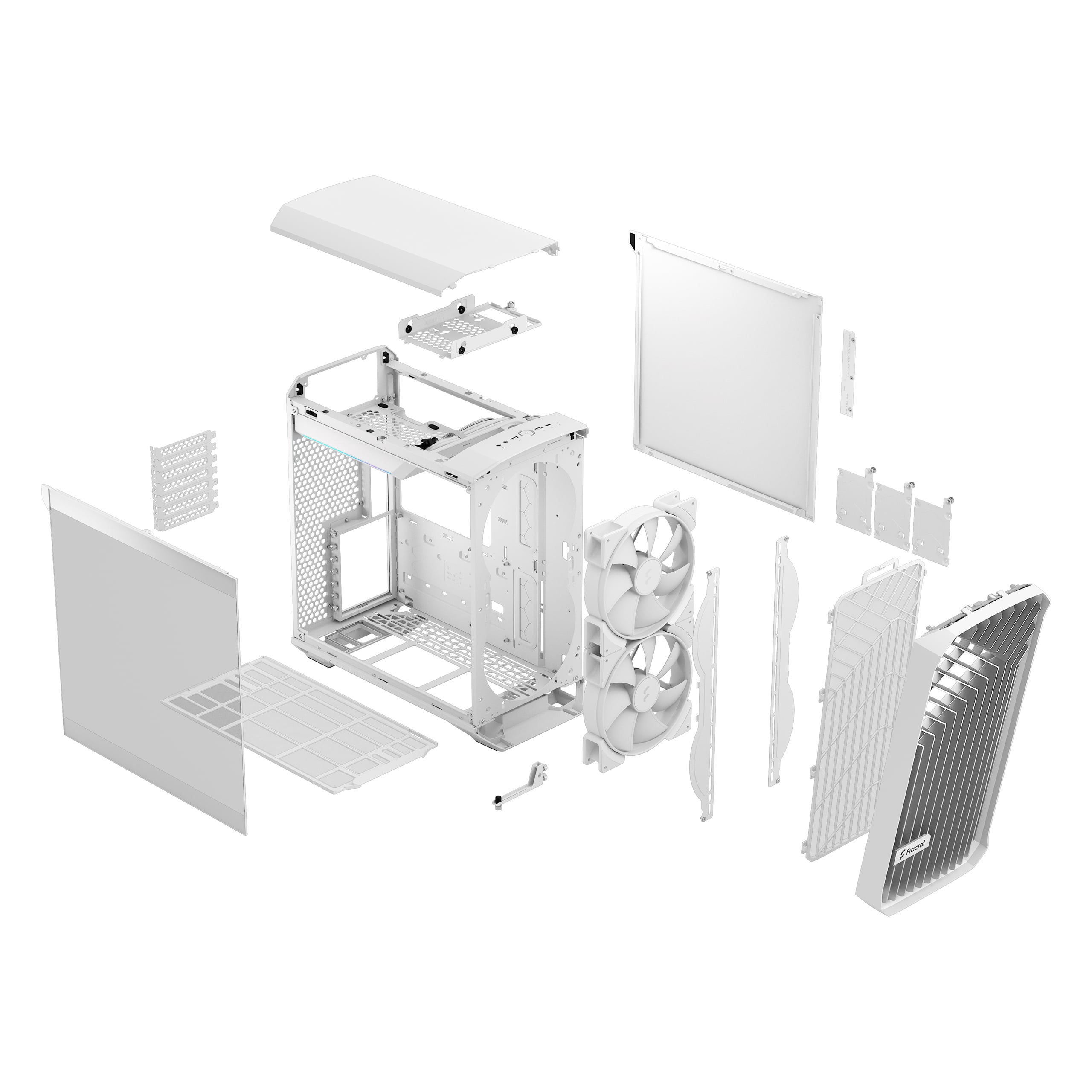 FRACTAL DESIGN Torrent Compact RGB White TG Clear tint