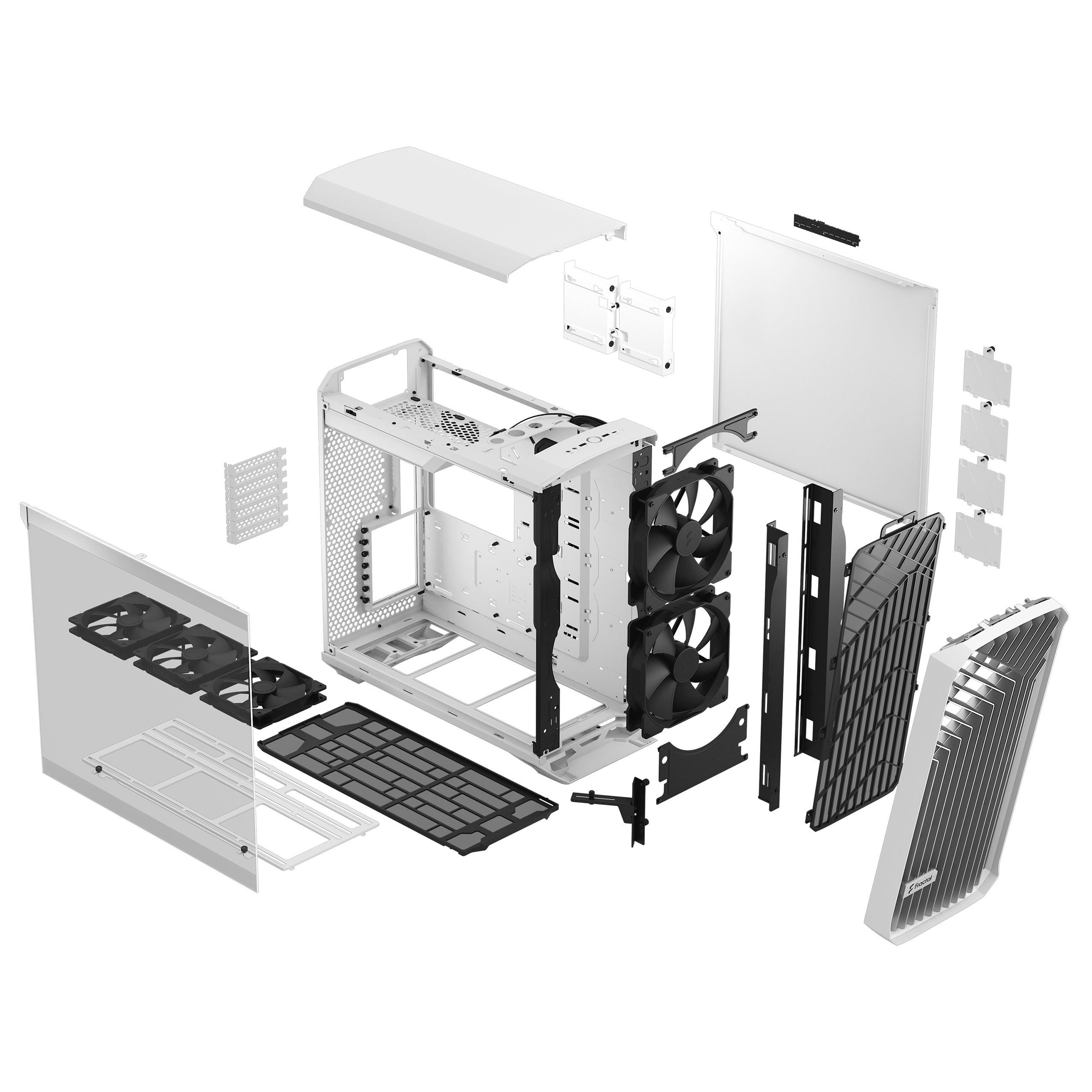 FRACTAL DESIGN Torrent RGB White TG Clear tint
