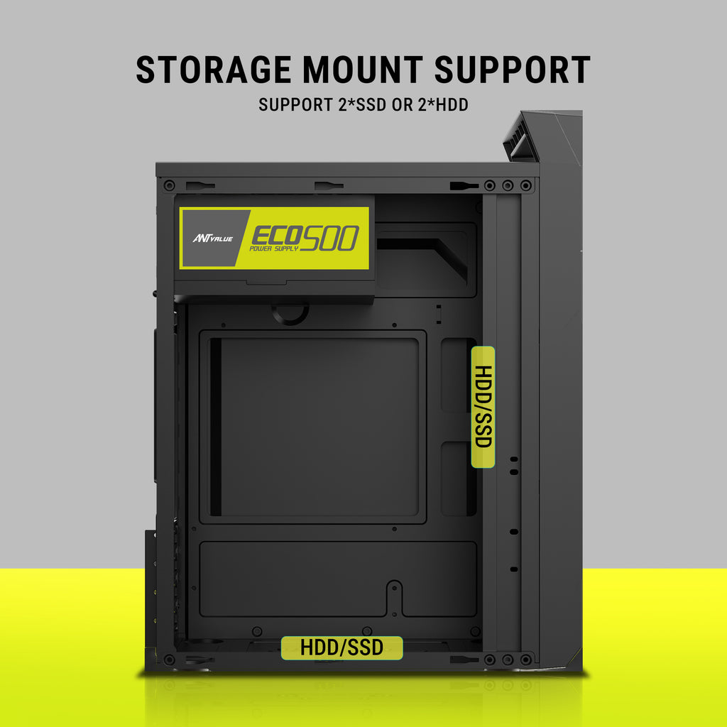 ANT ESPORTS CABINET WITH POWER SUPPLY BLACK - VM5P