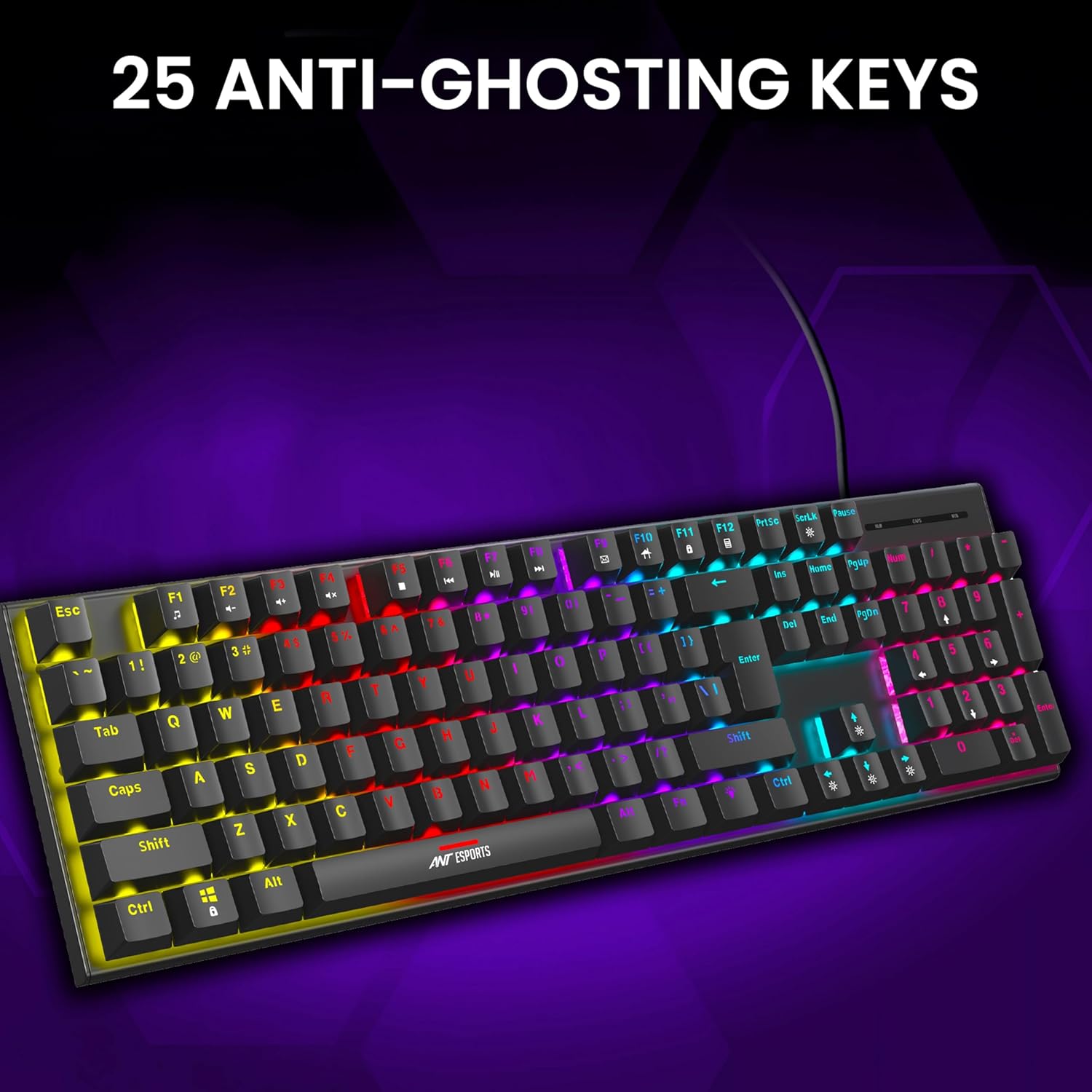 ANT EPSORTS –WIRED MECHANICAL GAMING KEYBOARD & MOUSE COMBO RED SWITCH – BLACK – THUNDER 30 - Pakshal Impex