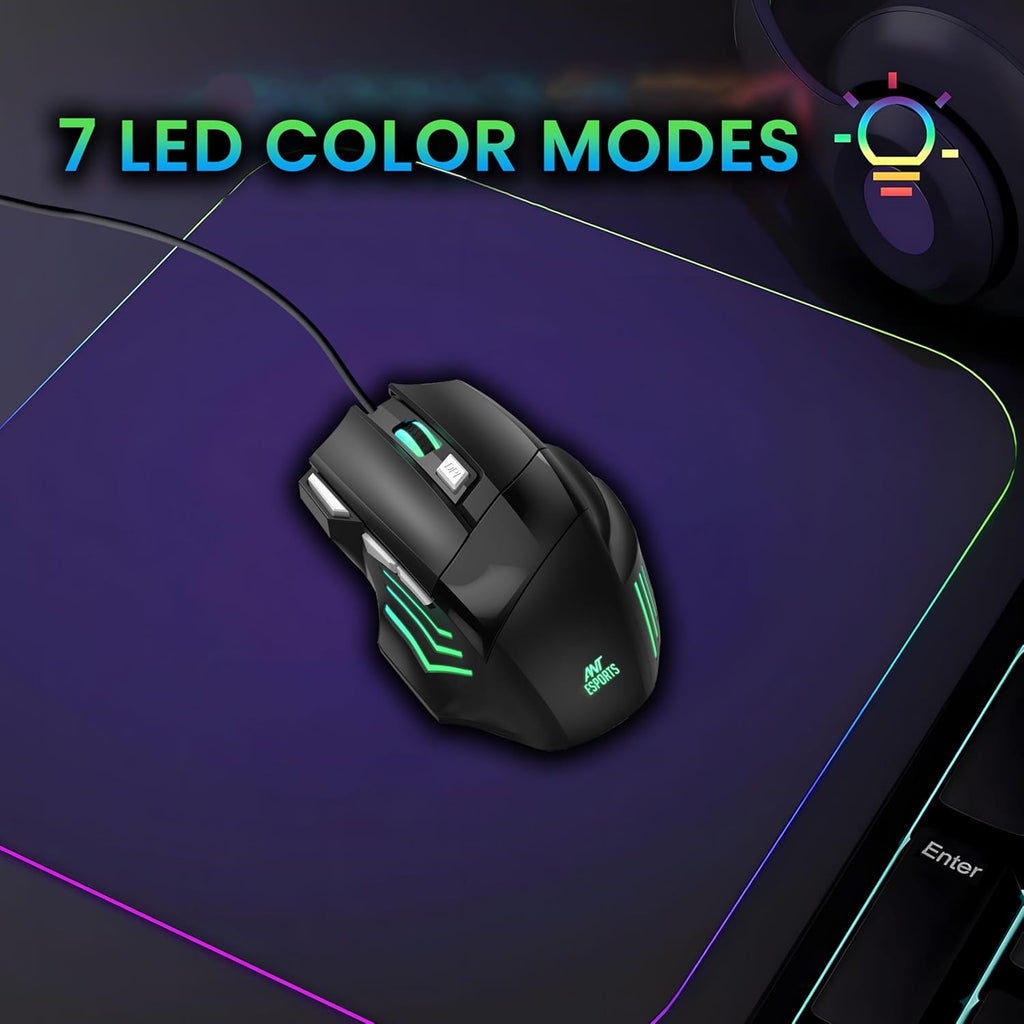 ANT EPSORTS –WIRED MECHANICAL GAMING KEYBOARD & MOUSE COMBO RED SWITCH – BLACK – THUNDER 30 - Pakshal Impex