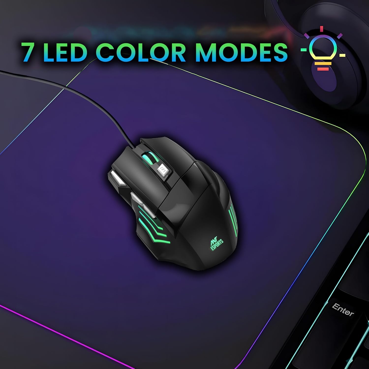 ANT EPSORTS –WIRED MECHANICAL GAMING KEYBOARD & MOUSE COMBO RED SWITCH – BLACK – THUNDER 30 - Pakshal Impex