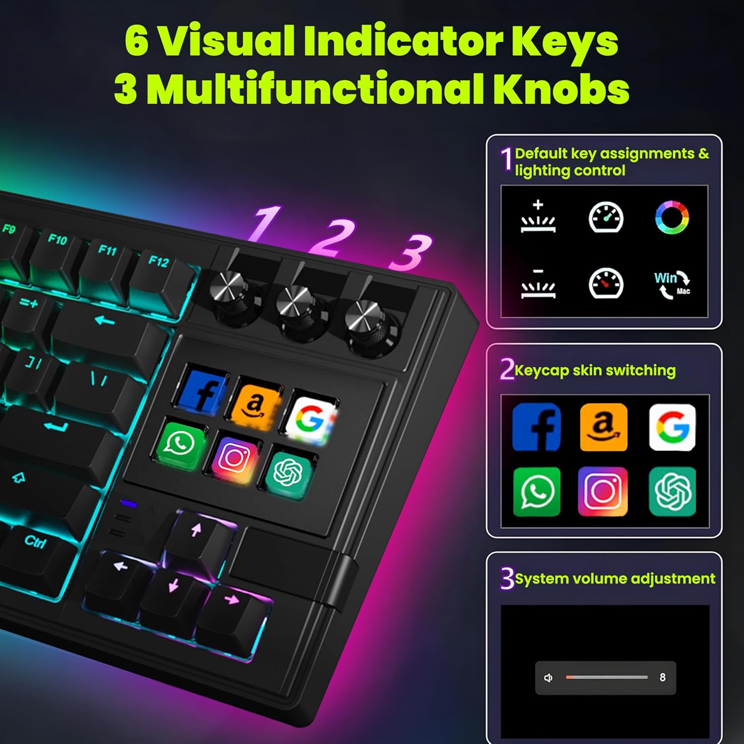 ANT EPSORTS –WIRED RGB STREAM DECK MECHANICAL KEYBOARD BLACK – APEX 400 - Pakshal Impex