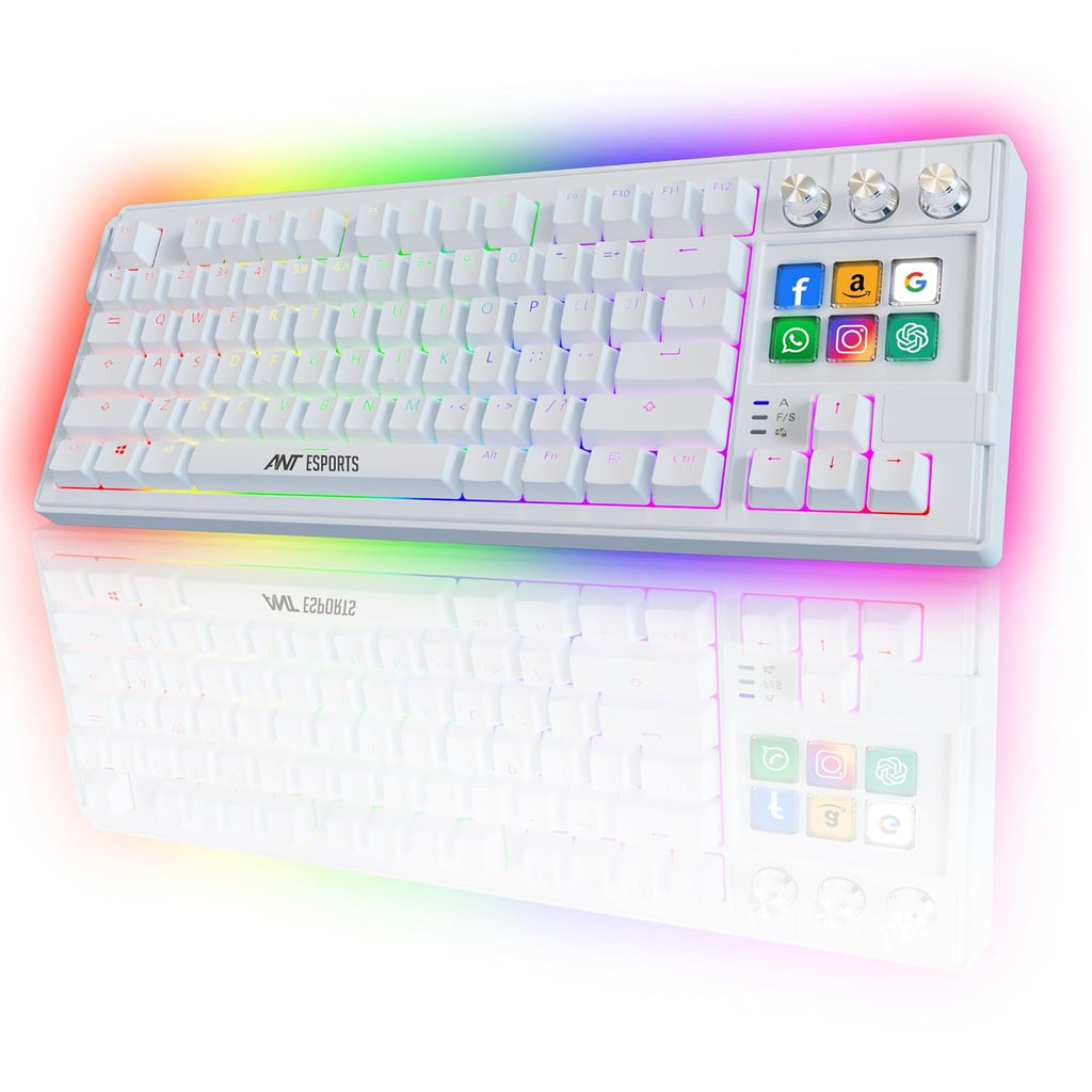 ANT EPSORTS –WIRED RGB STREAM DECK MECHANICAL KEYBOARD WHITE – APEX 400 - Pakshal Impex