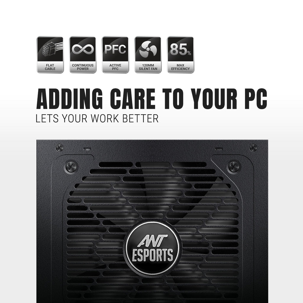 ANT ESPORTS 80+ BRONZE 850WATTS SMPS BLACK - RX850 - Pakshal Impex
