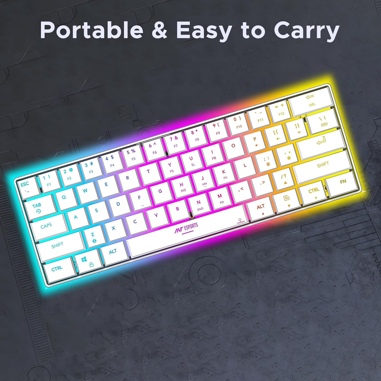 ANT ESPORTS BLUETOOH WIRELESS RGB GAMING KEYBOARD WHITE – MK1500 - Pakshal Impex