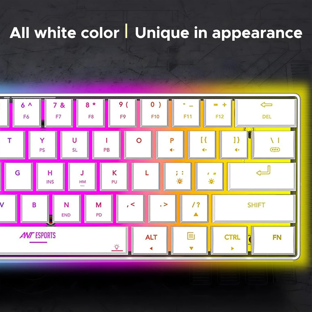 ANT ESPORTS BLUETOOH WIRELESS RGB GAMING KEYBOARD WHITE – MK1500 - Pakshal Impex