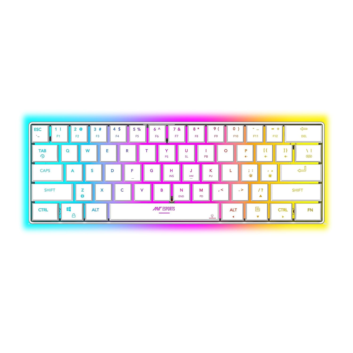 ANT ESPORTS BLUETOOH WIRELESS RGB GAMING KEYBOARD WHITE – MK1500 - Pakshal Impex