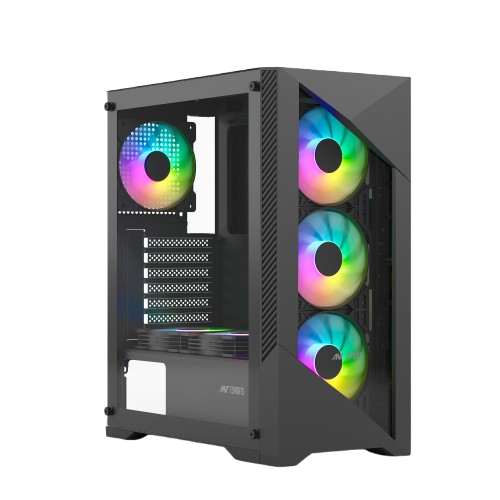 ANT ESPORTS CABINET ARGB WITH GLASS FRONT PANEL & 6 FAN BLACK - ICE 270G 6F - Pakshal Impex