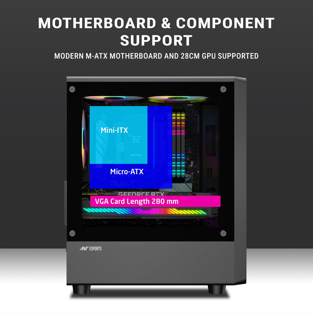 ANT ESPORTS CABINET BLACK - 400 AIR MINI - Pakshal Impex