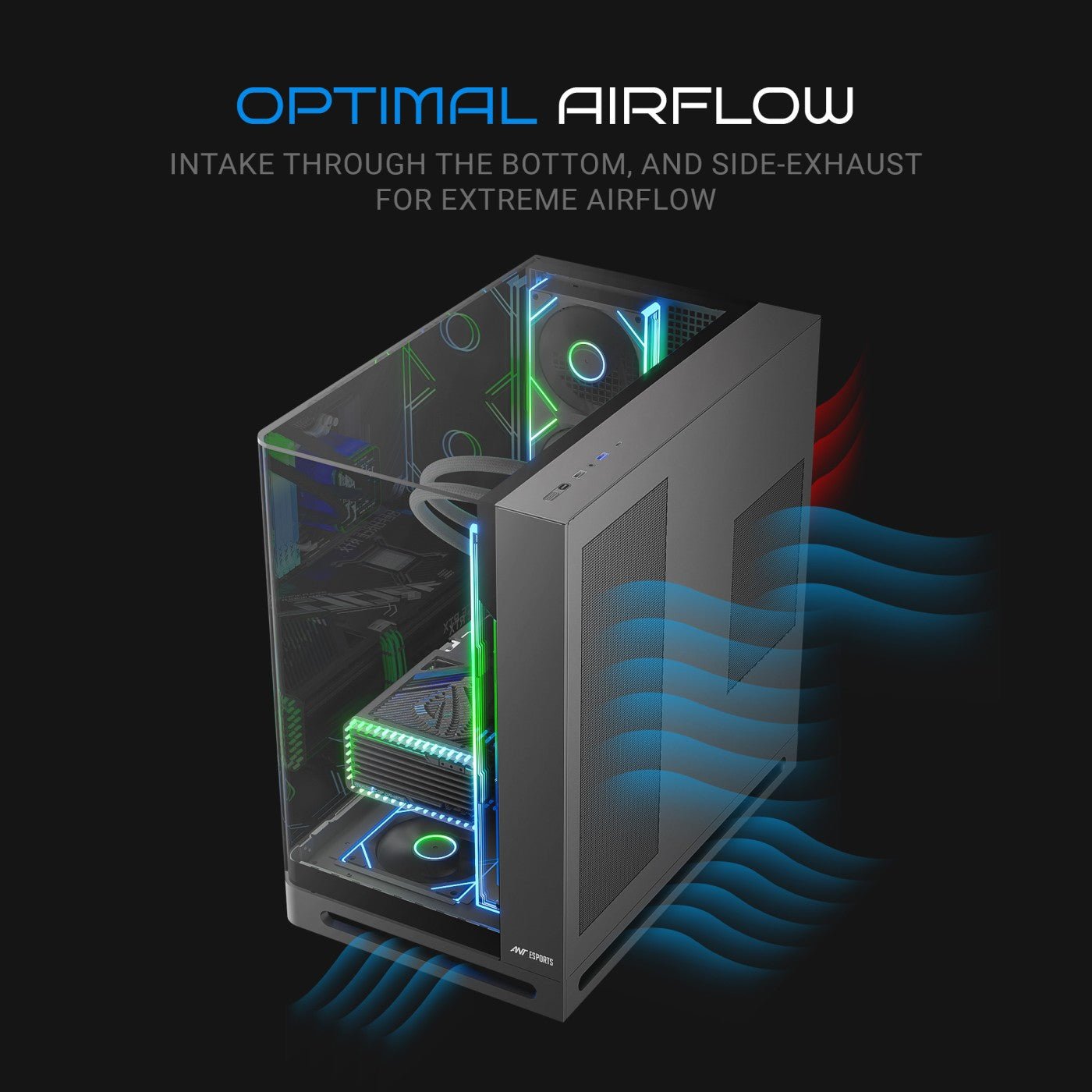 ANT ESPORTS CABINET BLACK - CRYSTAL ARC PRO - Pakshal Impex