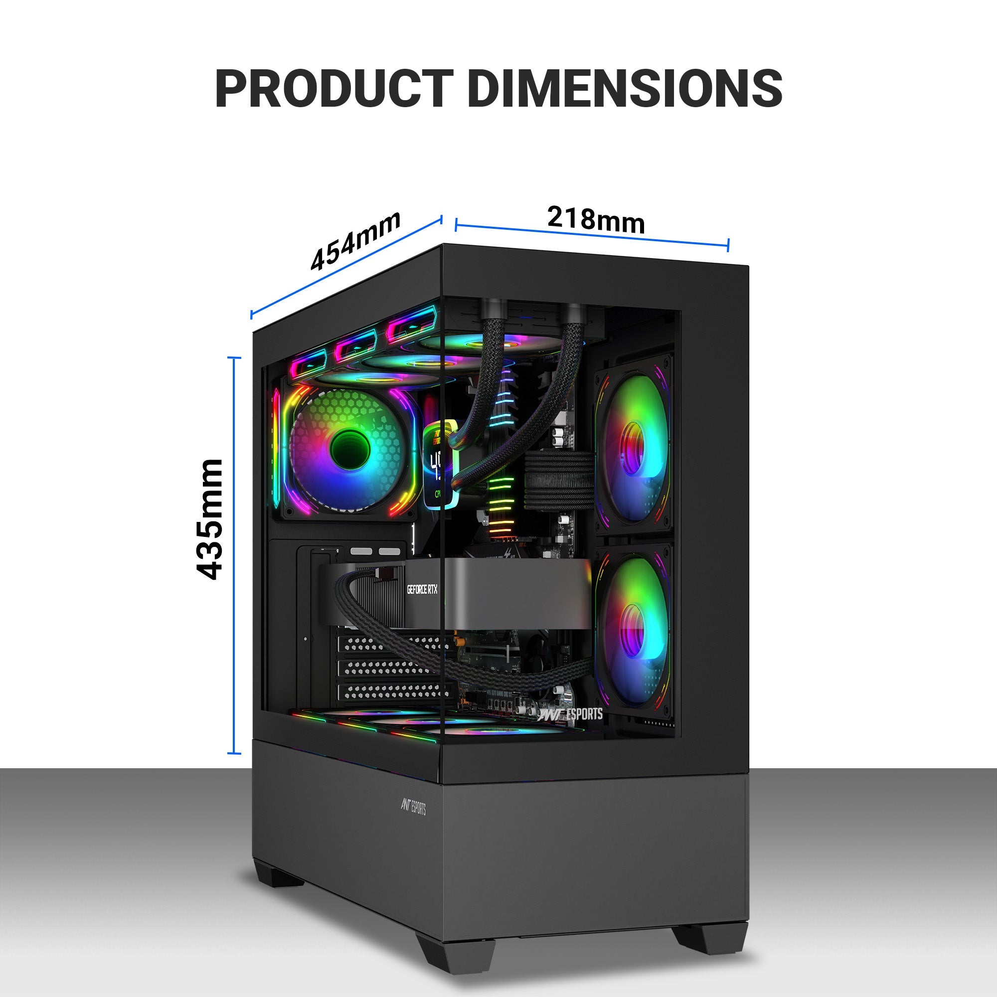 ANT ESPORTS CABINET BLACK - CRYSTAL Z3 - Pakshal Impex