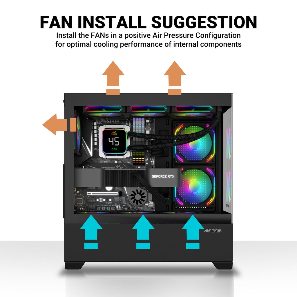 ANT ESPORTS CABINET BLACK - CRYSTAL Z3 - Pakshal Impex