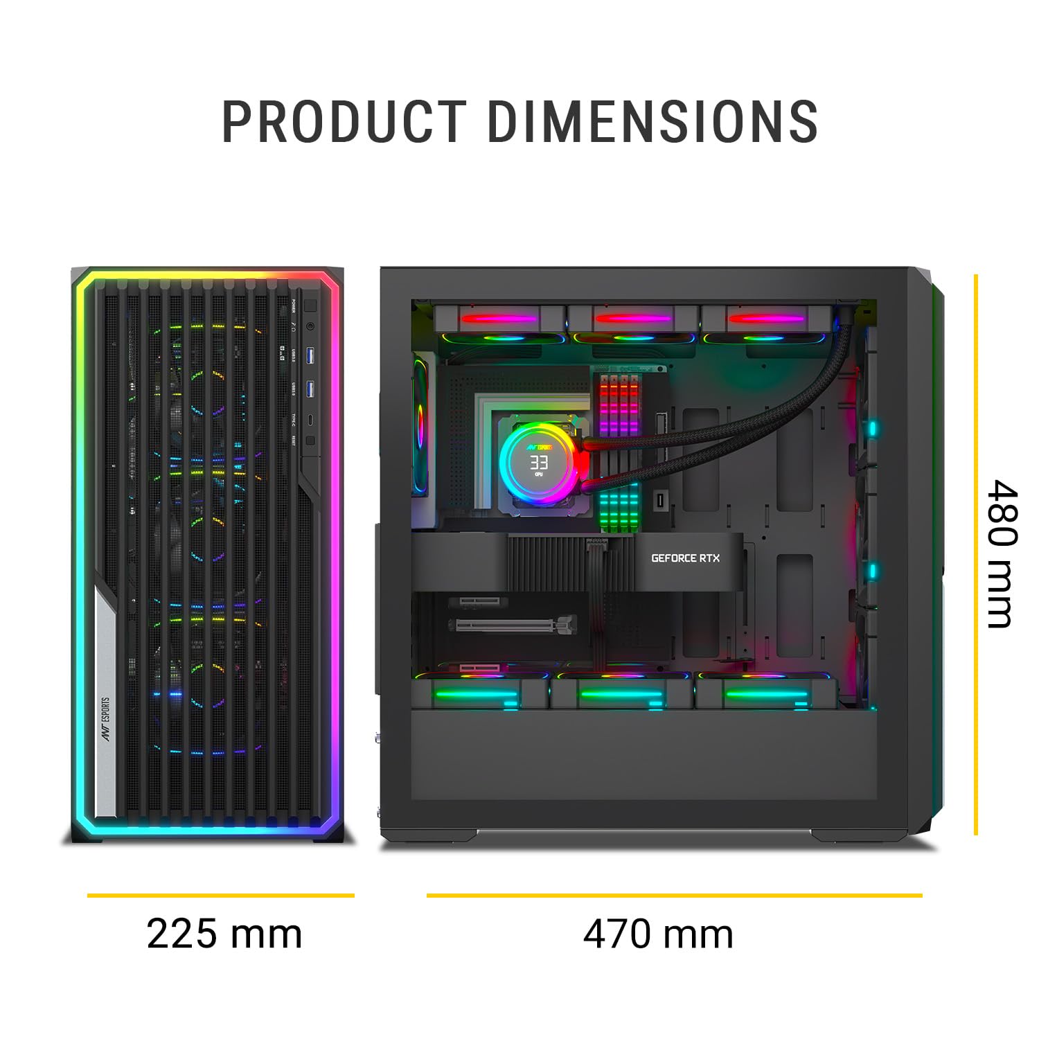 ANT ESPORTS CABINET BLACK - MESHX 360 - Pakshal Impex