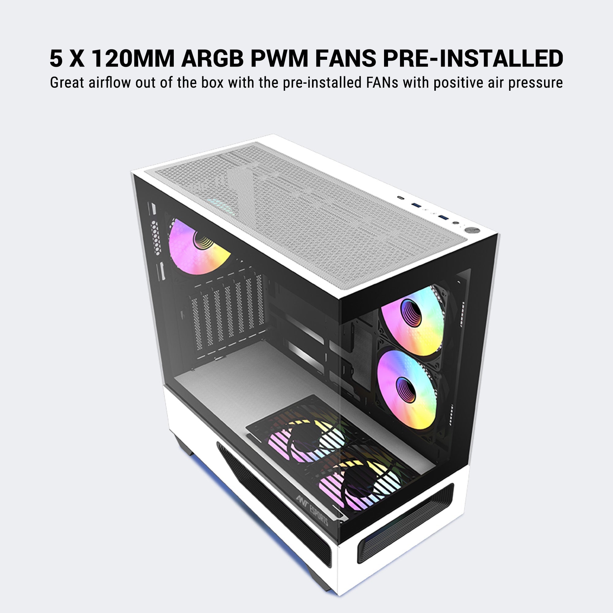 ANT ESPORTS CABINET BLACK & WHITE - CRYSTAL SPECTRA - Pakshal Impex