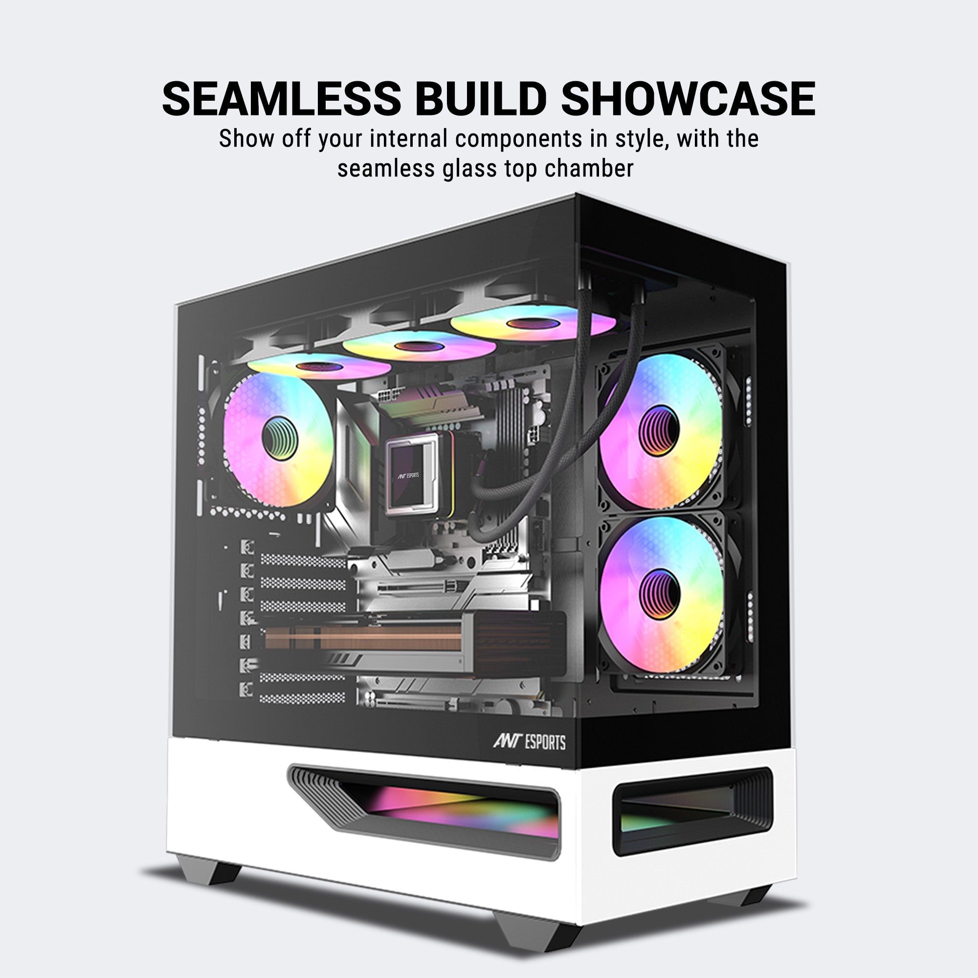 ANT ESPORTS CABINET BLACK & WHITE - CRYSTAL SPECTRA - Pakshal Impex
